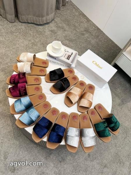 Chloe'2025最新夏モデルベルベットに3 D立体電気刺繍スリッパ 5 